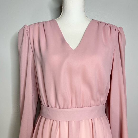 Vintage Bonnell Embroidered Crepe Long Sleeve Dress - Picture 8 of 10